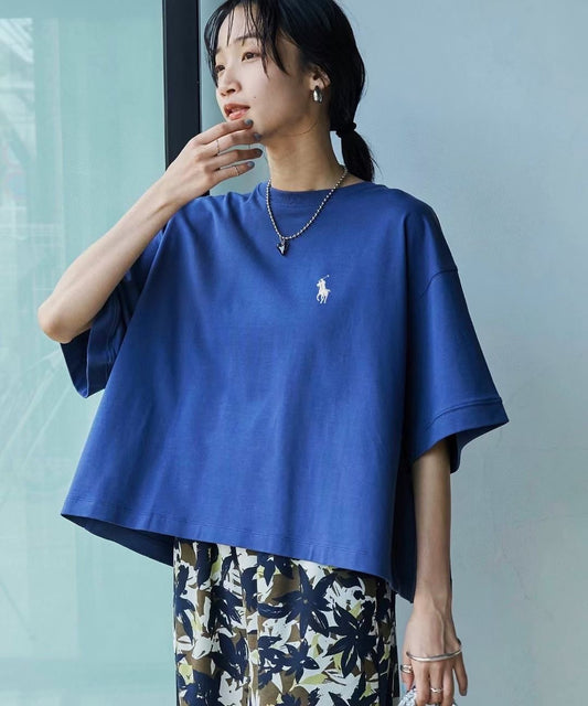 Polo闊身logo tee