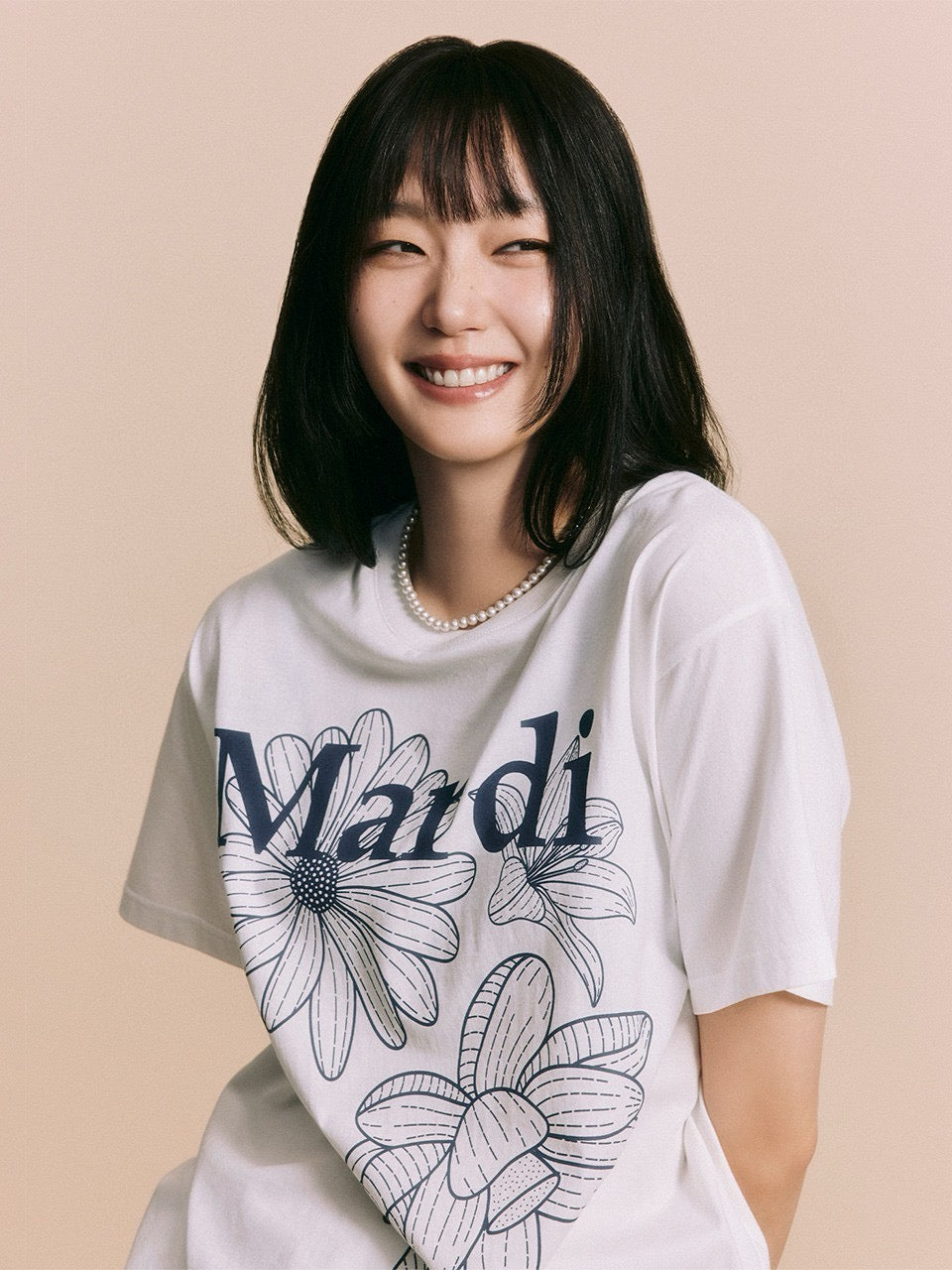 Mardi flower印花 tee