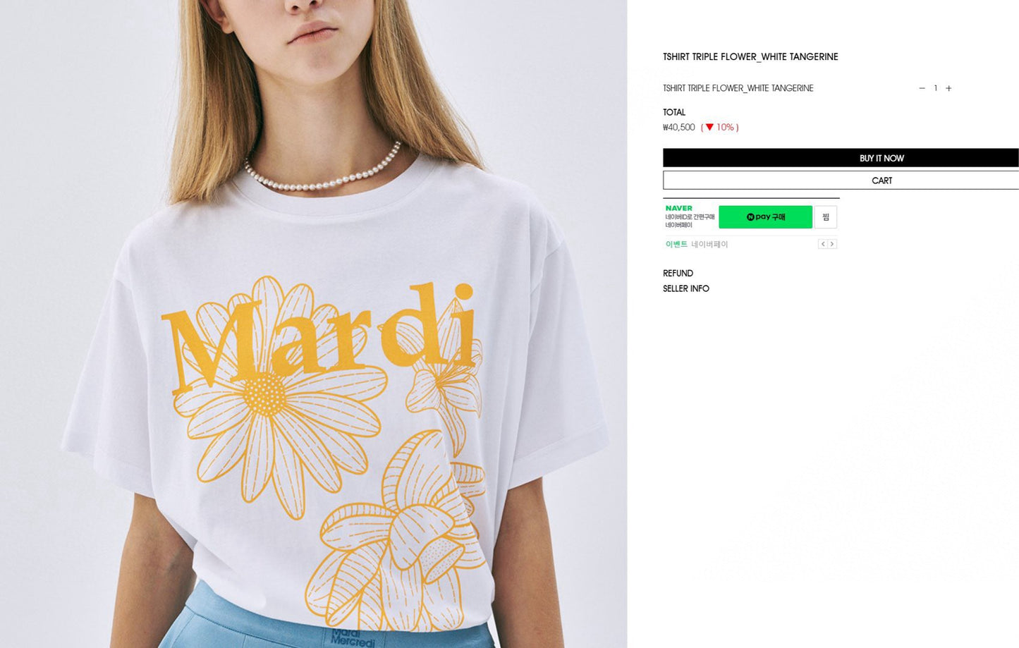 Mardi flower印花 tee