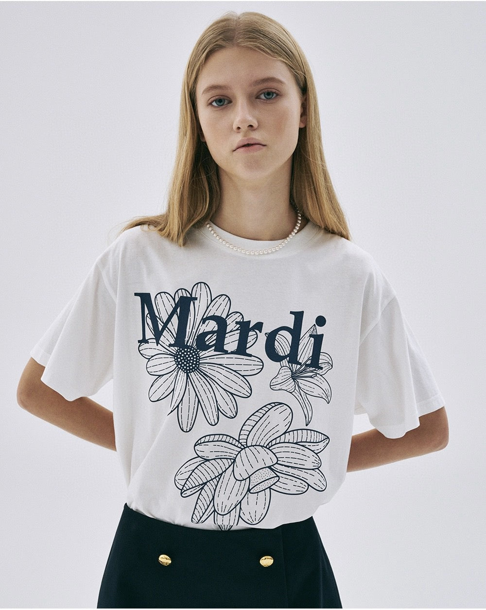 Mardi flower印花 tee