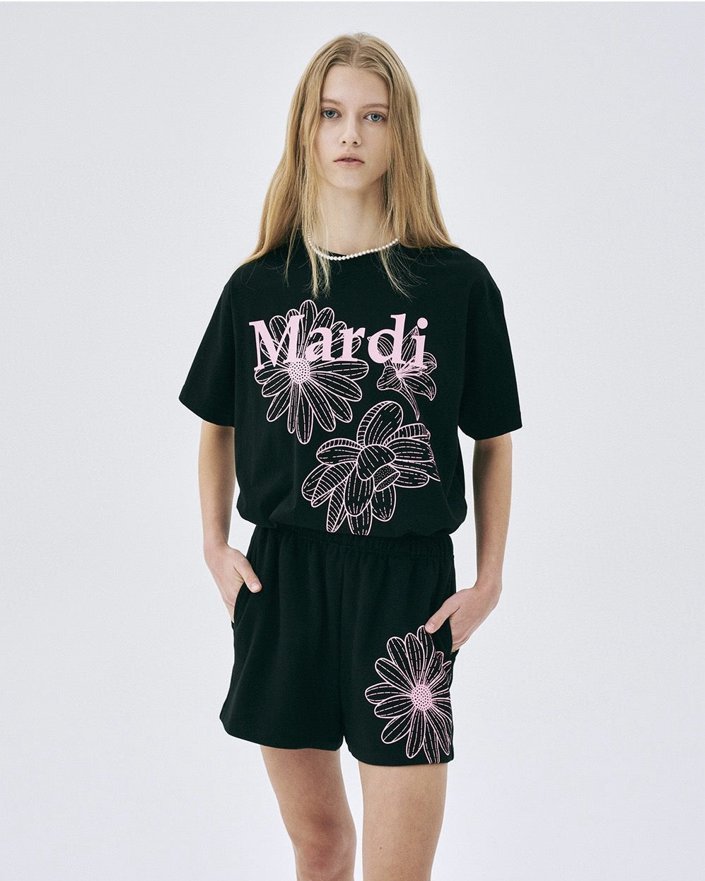 Mardi flower印花 tee