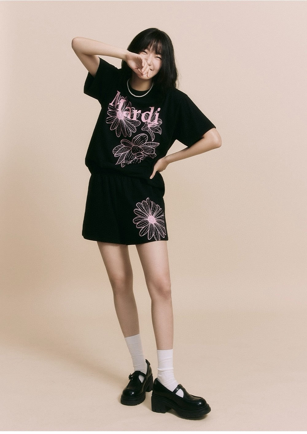 Mardi flower印花 tee