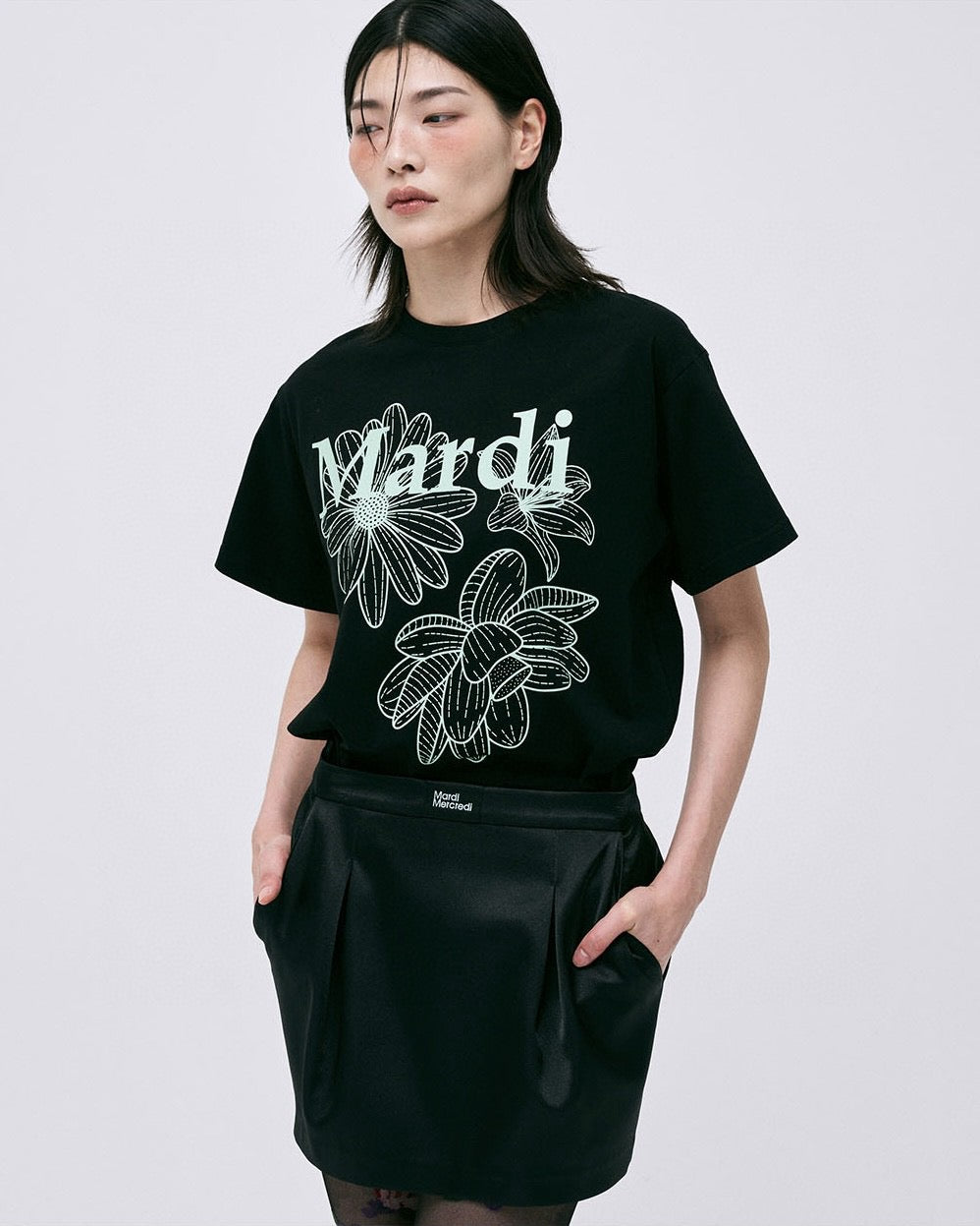 Mardi flower印花 tee