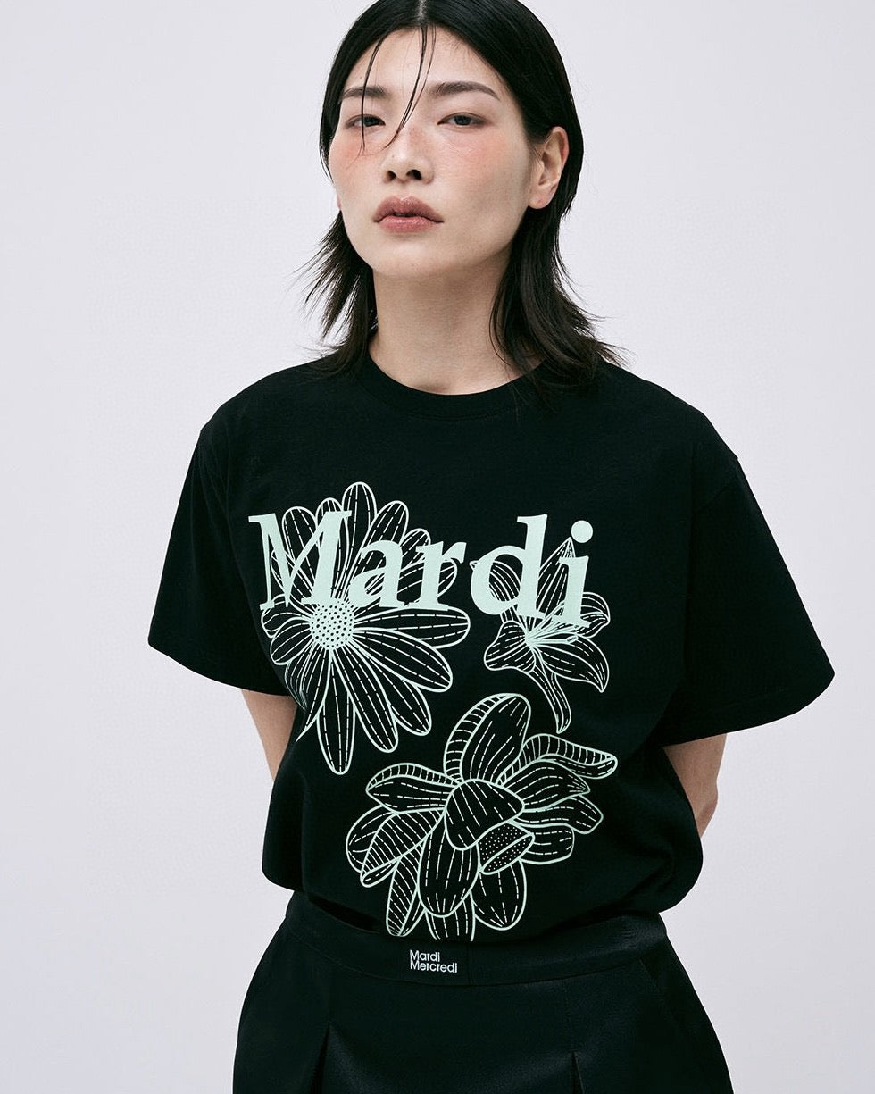 Mardi flower印花 tee