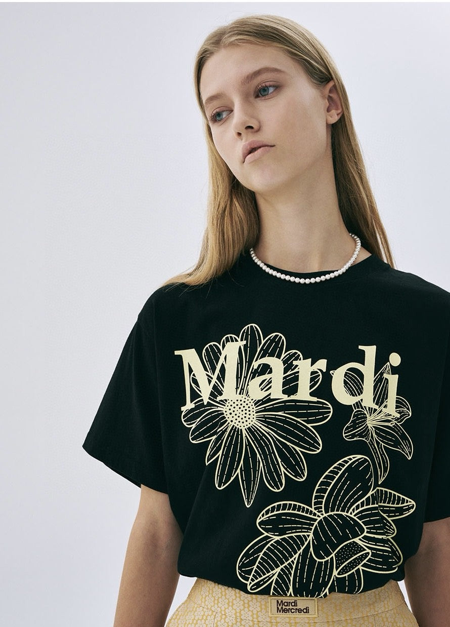 Mardi flower印花 tee