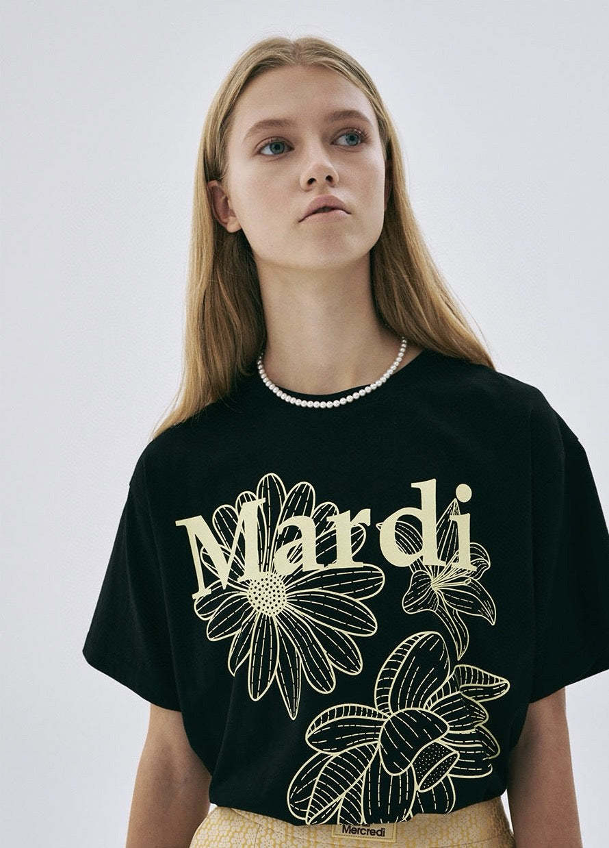 Mardi flower印花 tee