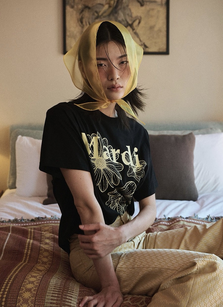 Mardi flower印花 tee