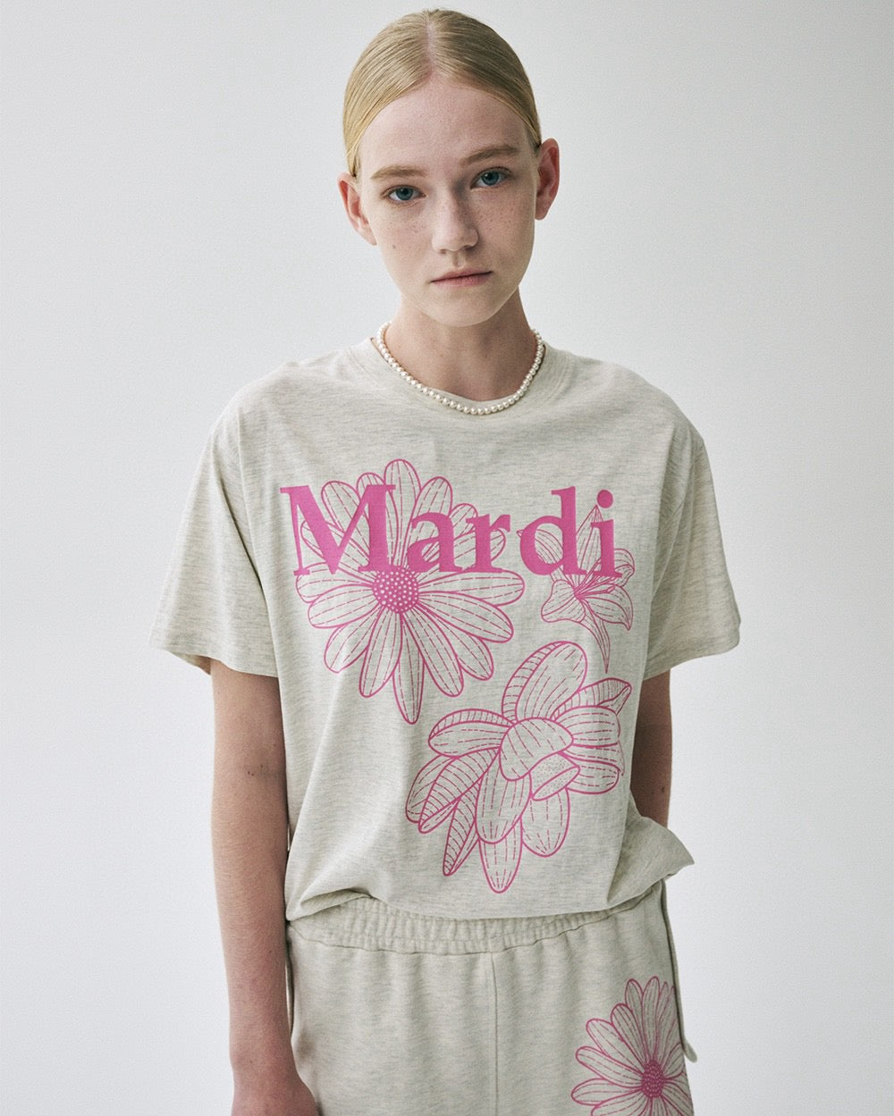 Mardi flower印花 tee