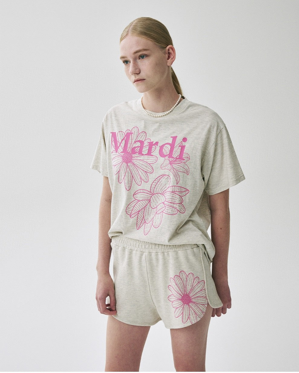 Mardi flower印花 tee