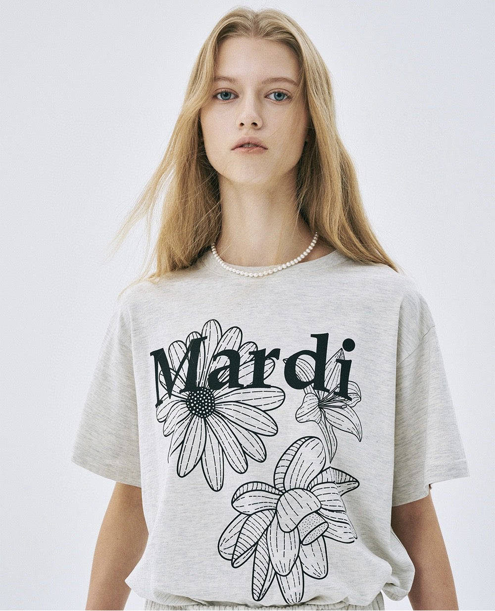Mardi flower印花 tee