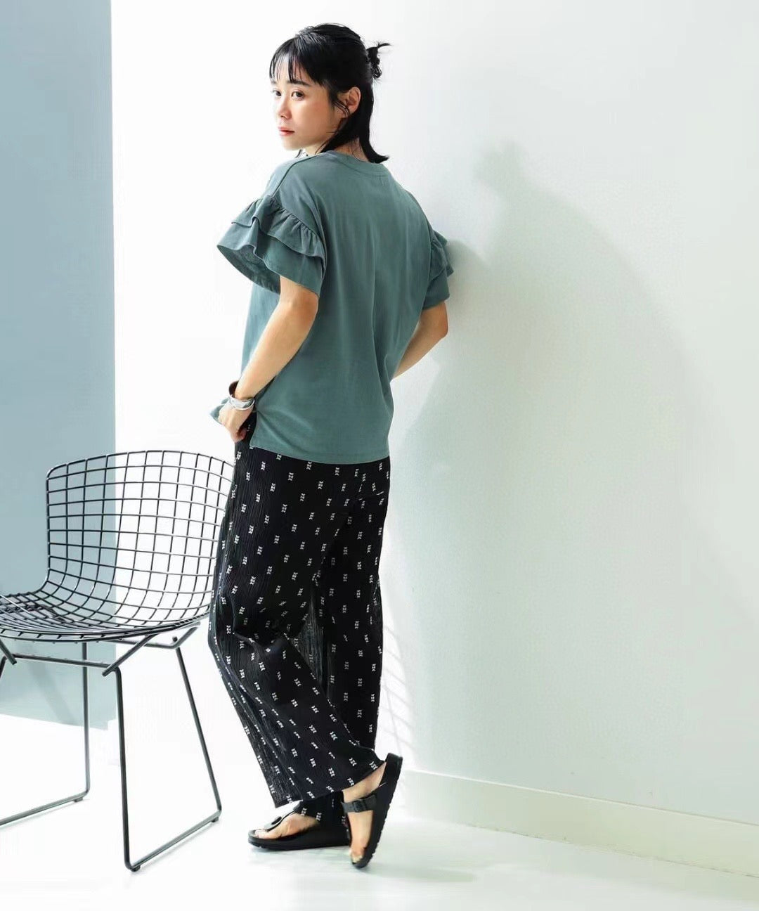Beams 荷葉袖tee