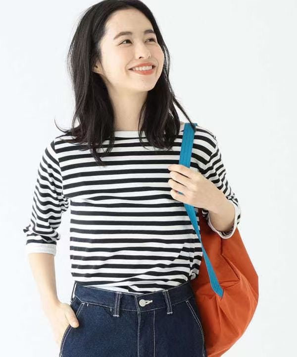 Beams 間條7分袖tee