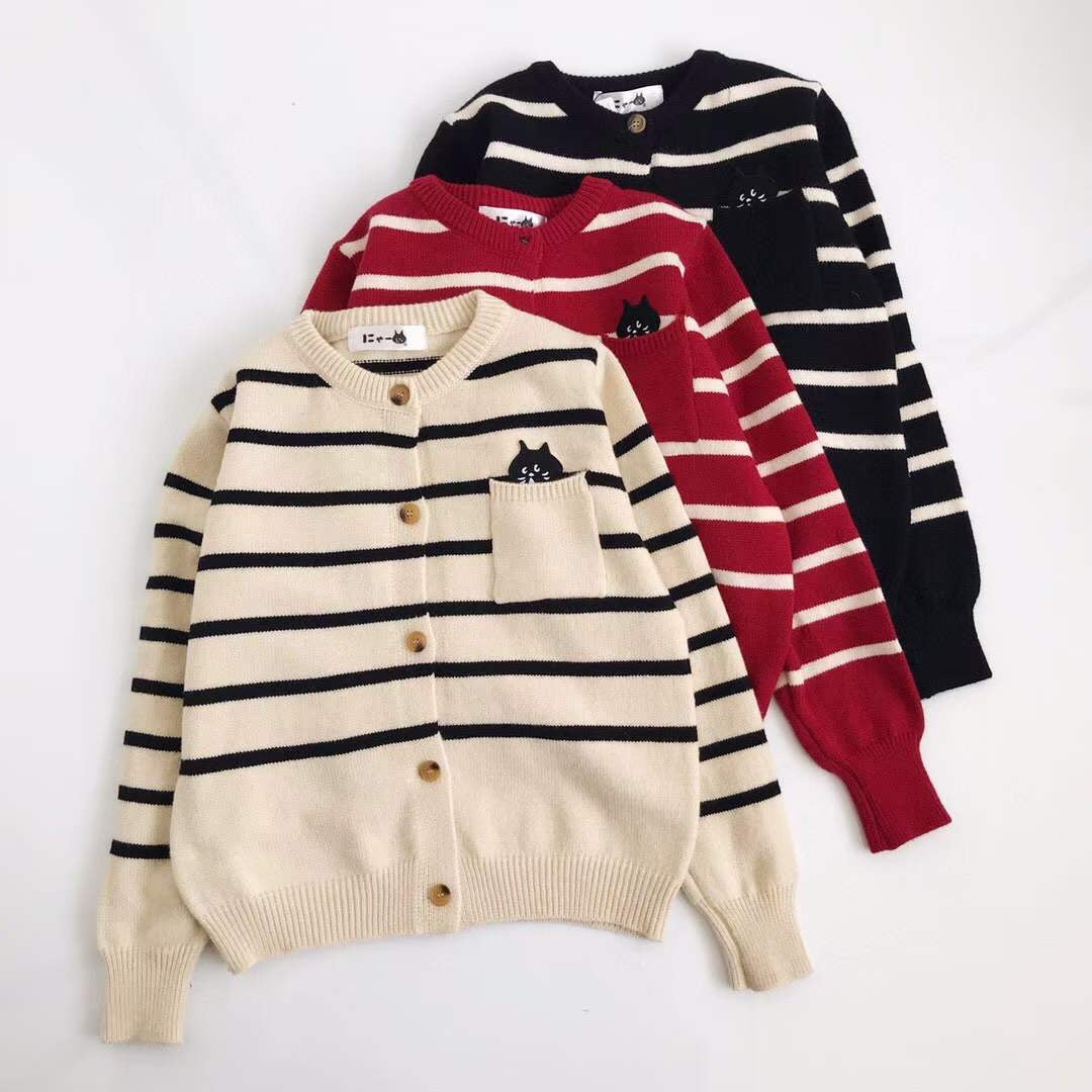 Nenet間條sweater cardigan