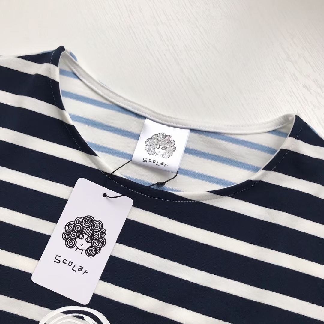 Scolar 撞色間條tee