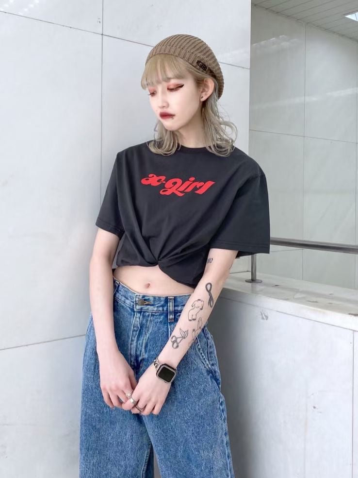 X girl 字母印花tee