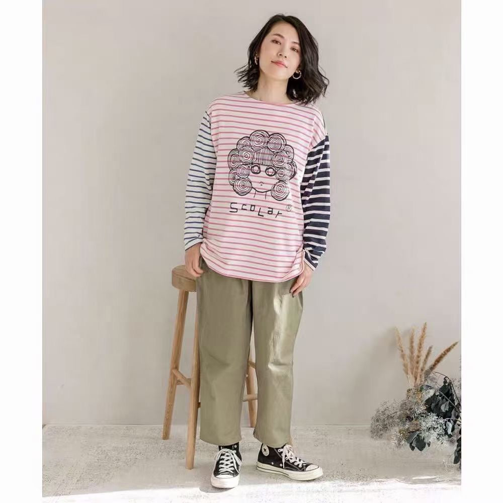 Scolar 撞色間條tee