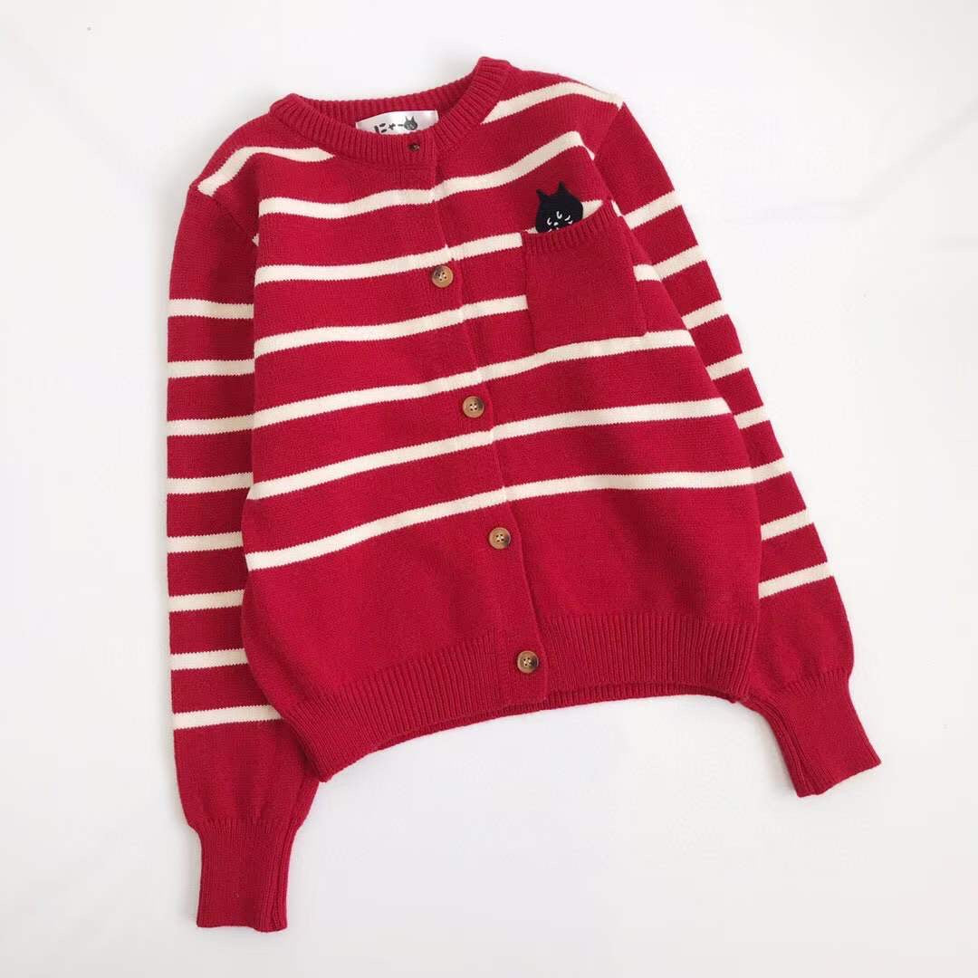 Nenet間條sweater cardigan