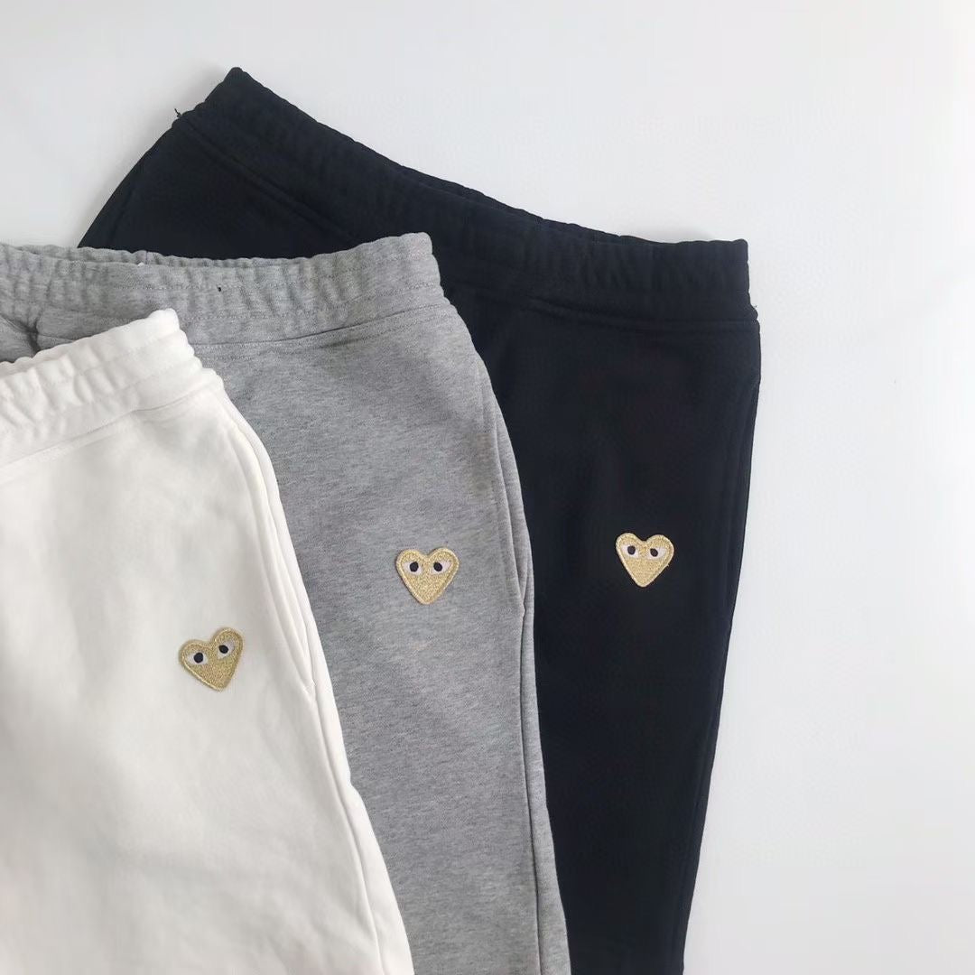 CdG play 金色心心短褲