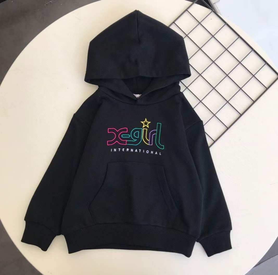 X girl女童刺繡hoodies