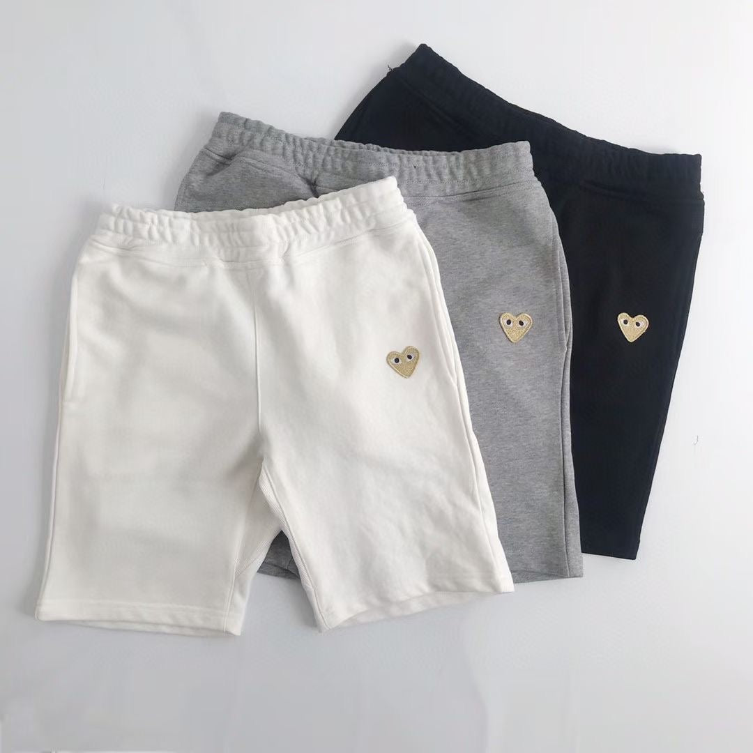 CdG play 金色心心短褲