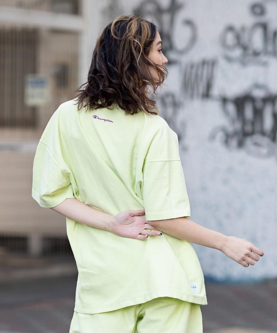 X girl x champion tee