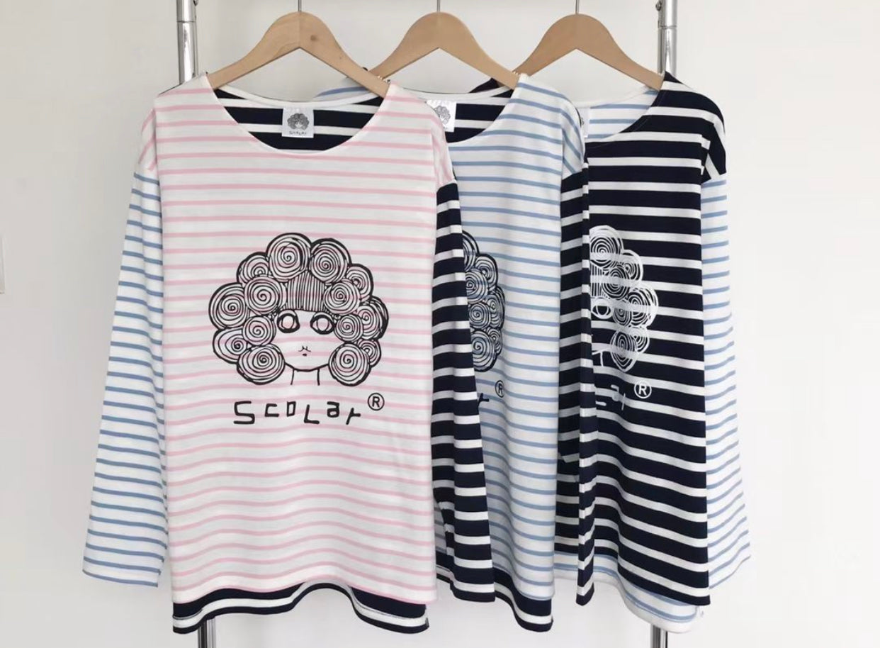 Scolar 撞色間條tee