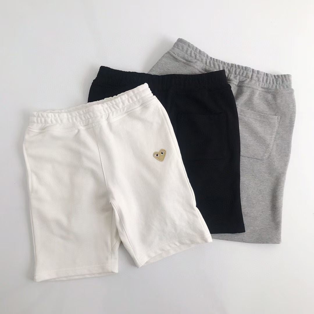 CdG play 金色心心短褲