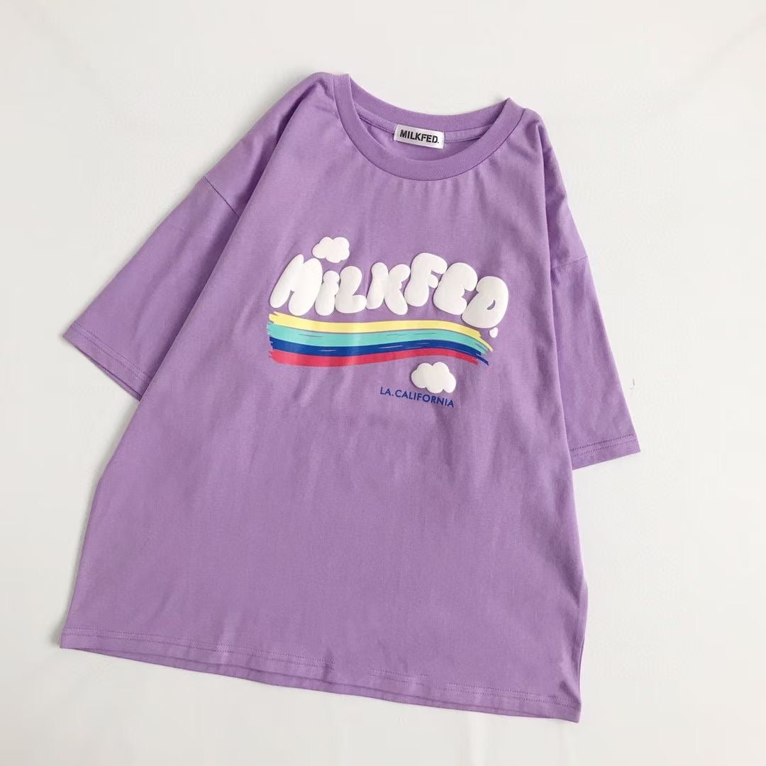Milkfed rainbow印花tee
