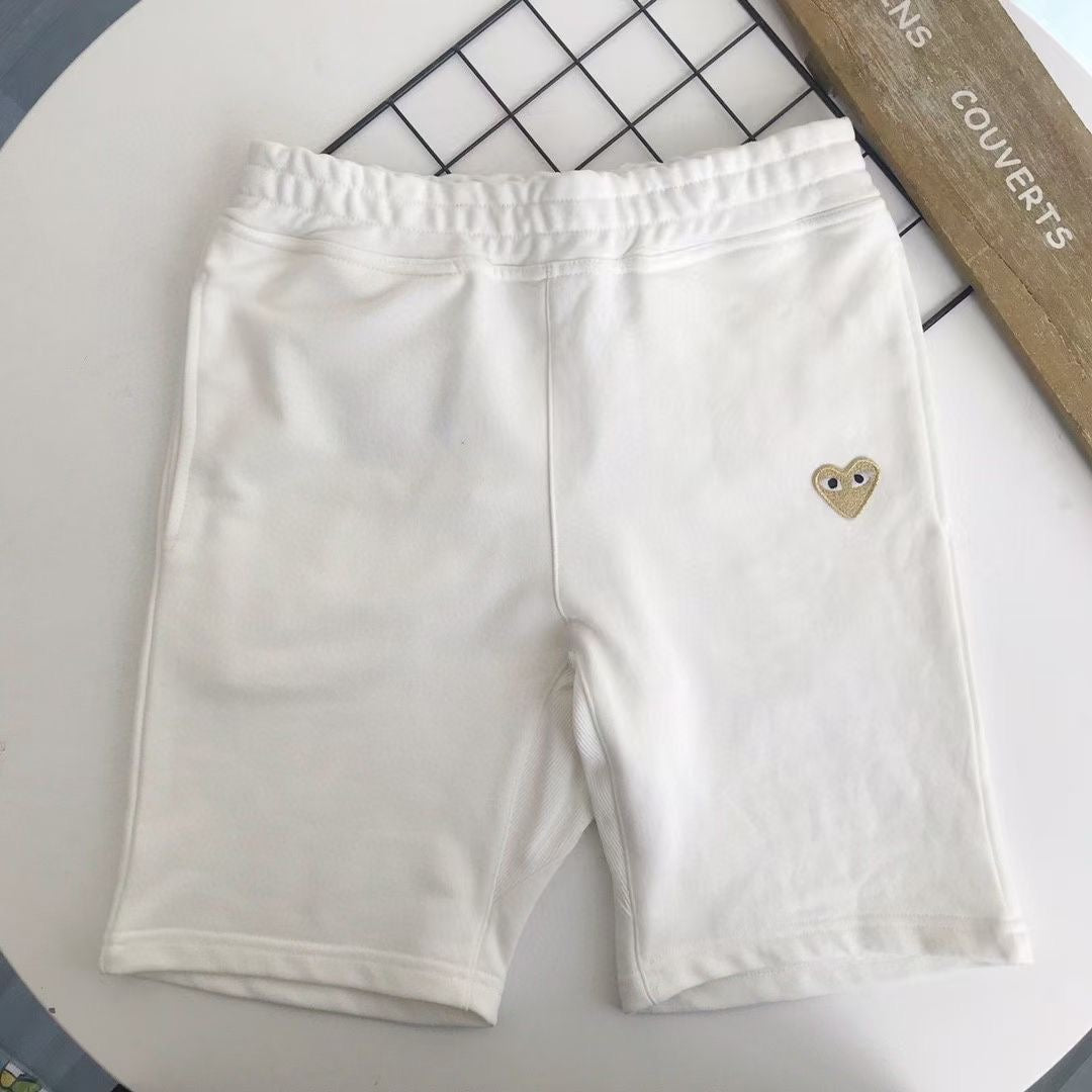 CdG play 金色心心短褲