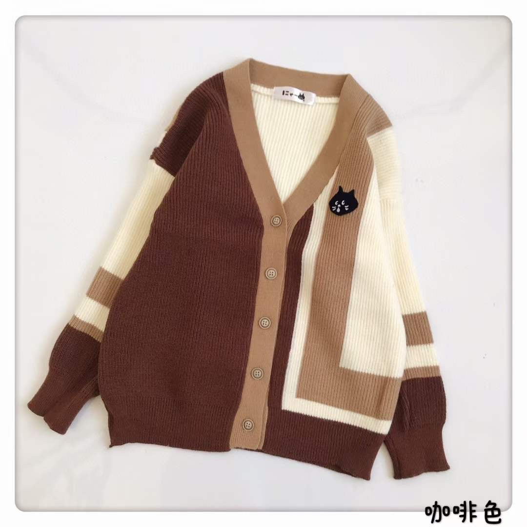 Nenet V sharp撞色cardigan