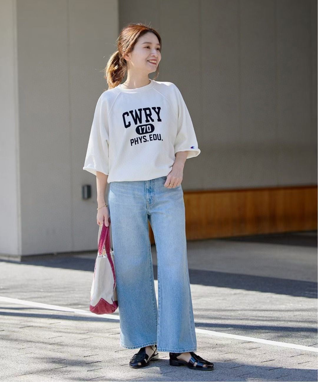 Champion 5分袖tee