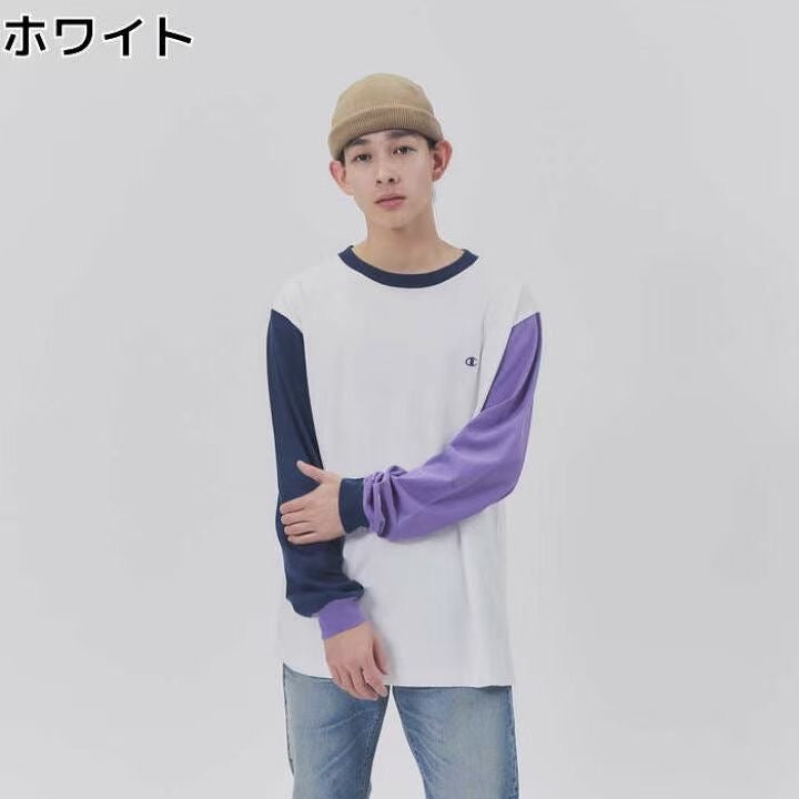 Champion 接拼 撞色tee
