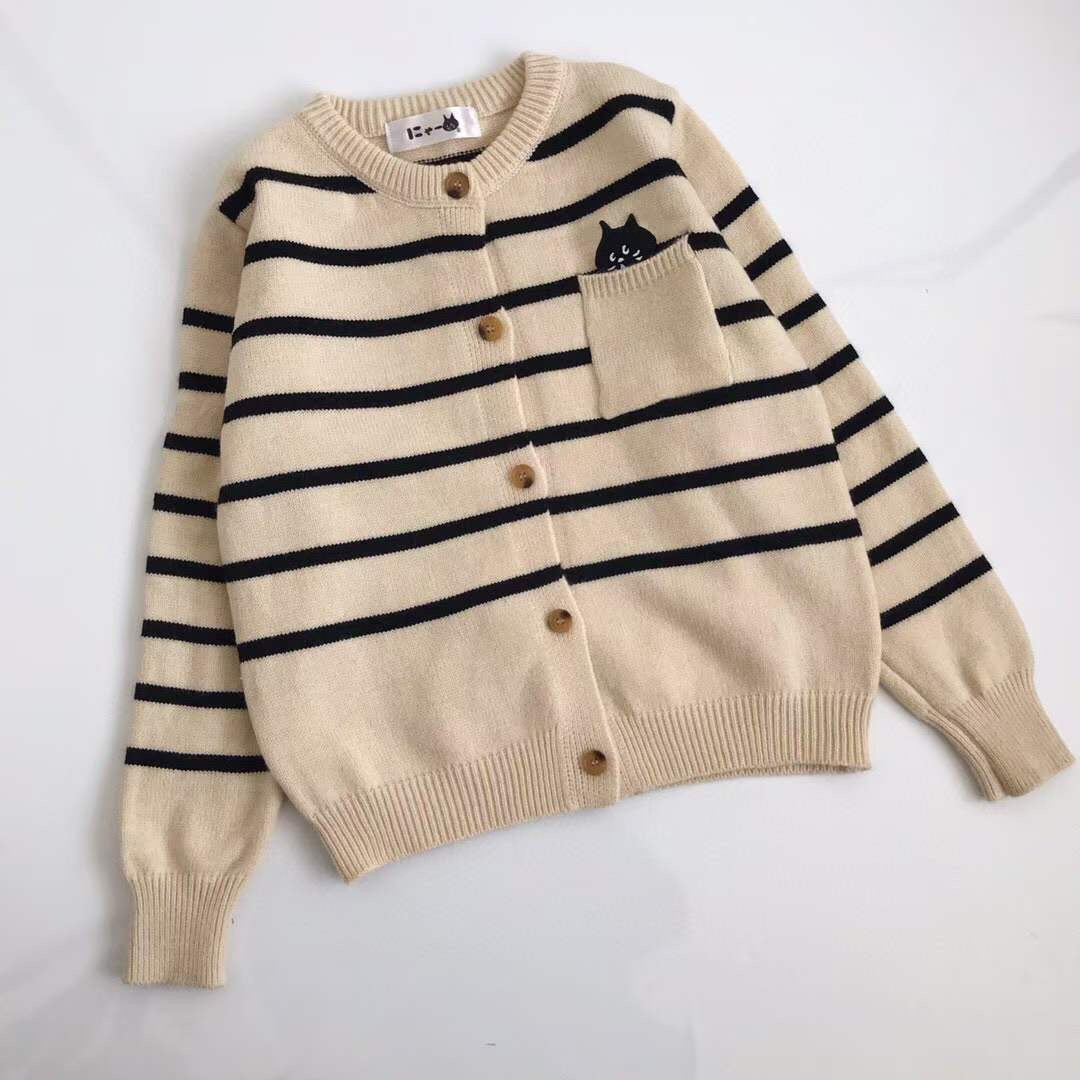 Nenet間條sweater cardigan