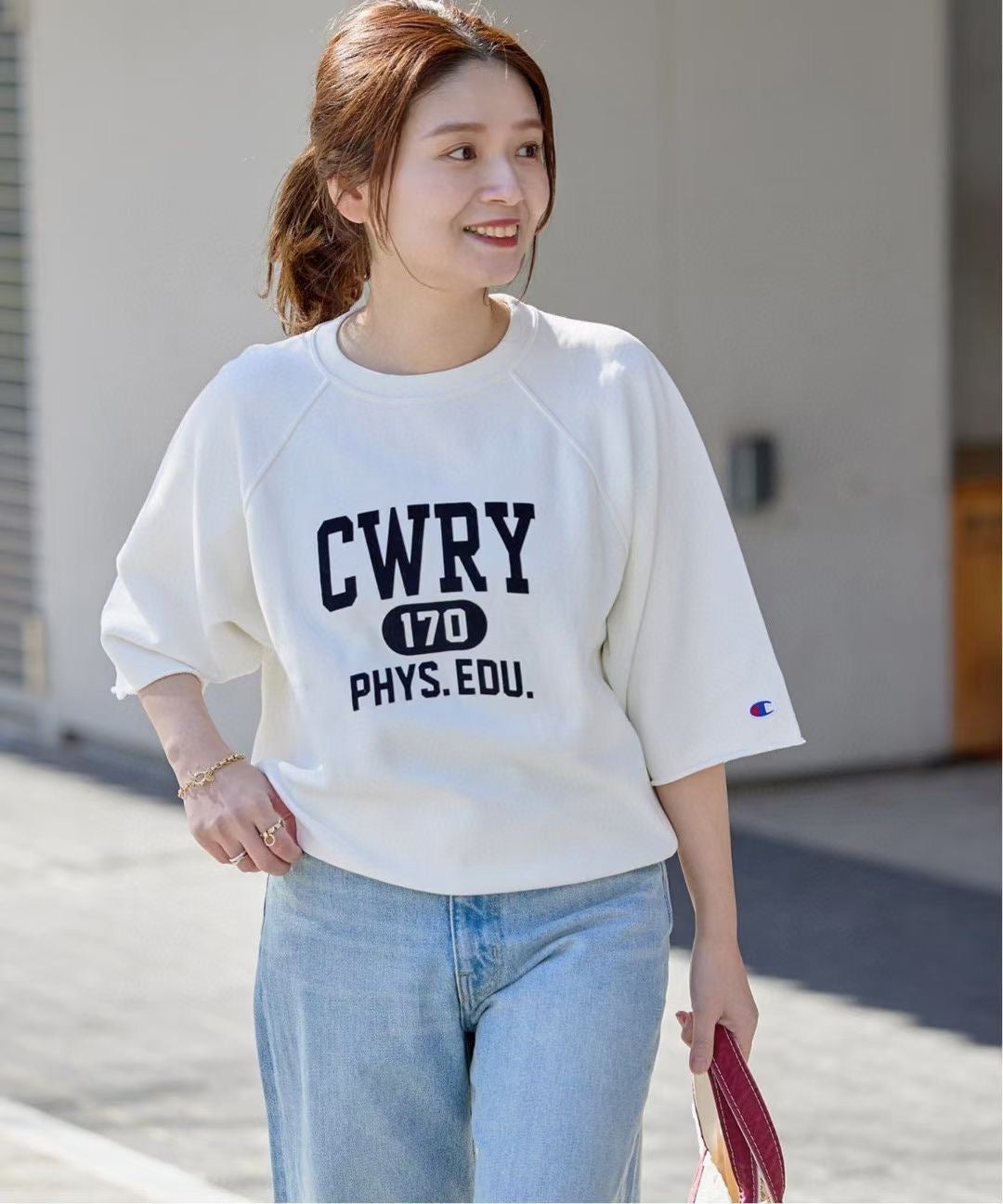 Champion 5分袖tee