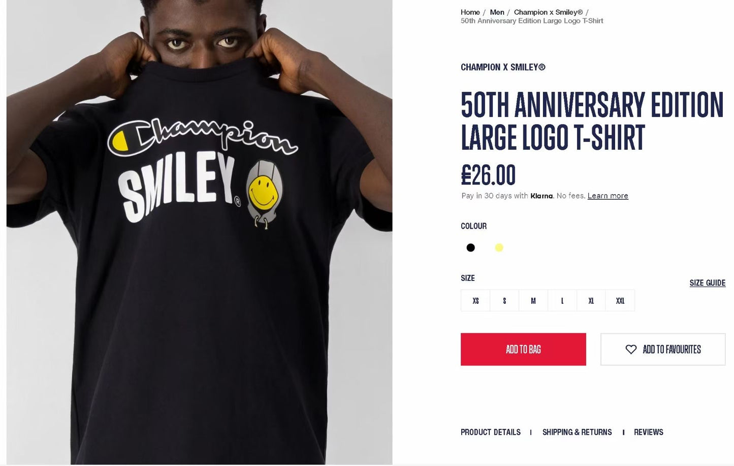 Champion x smiley logo pattern 50th 紀念tee
