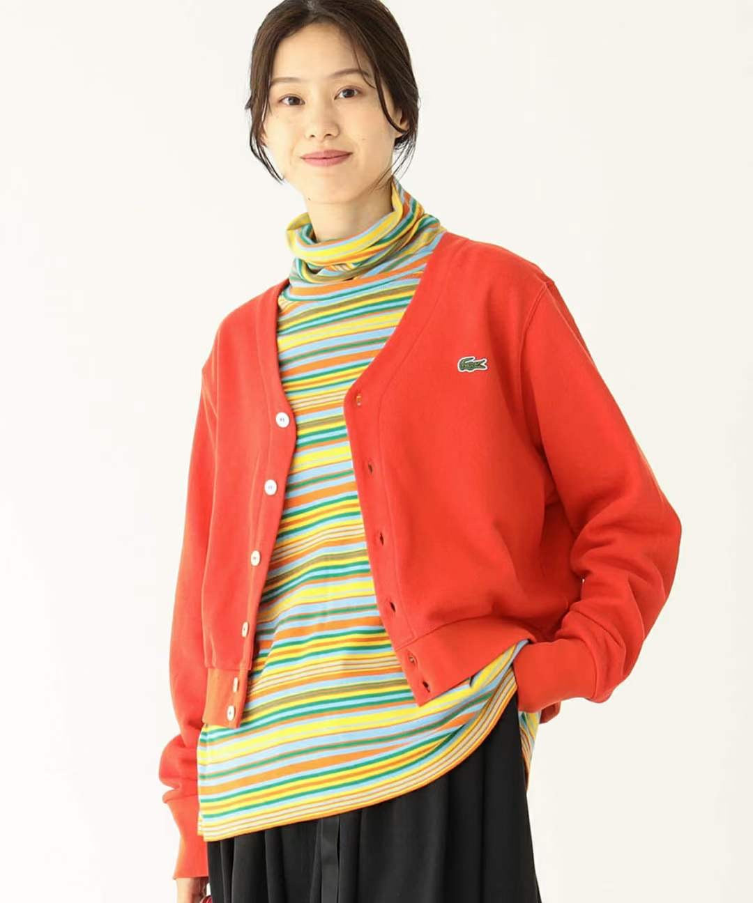 Lacoste x beams 刺繡cardigan