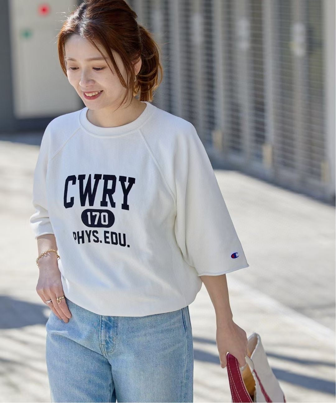 Champion 5分袖tee