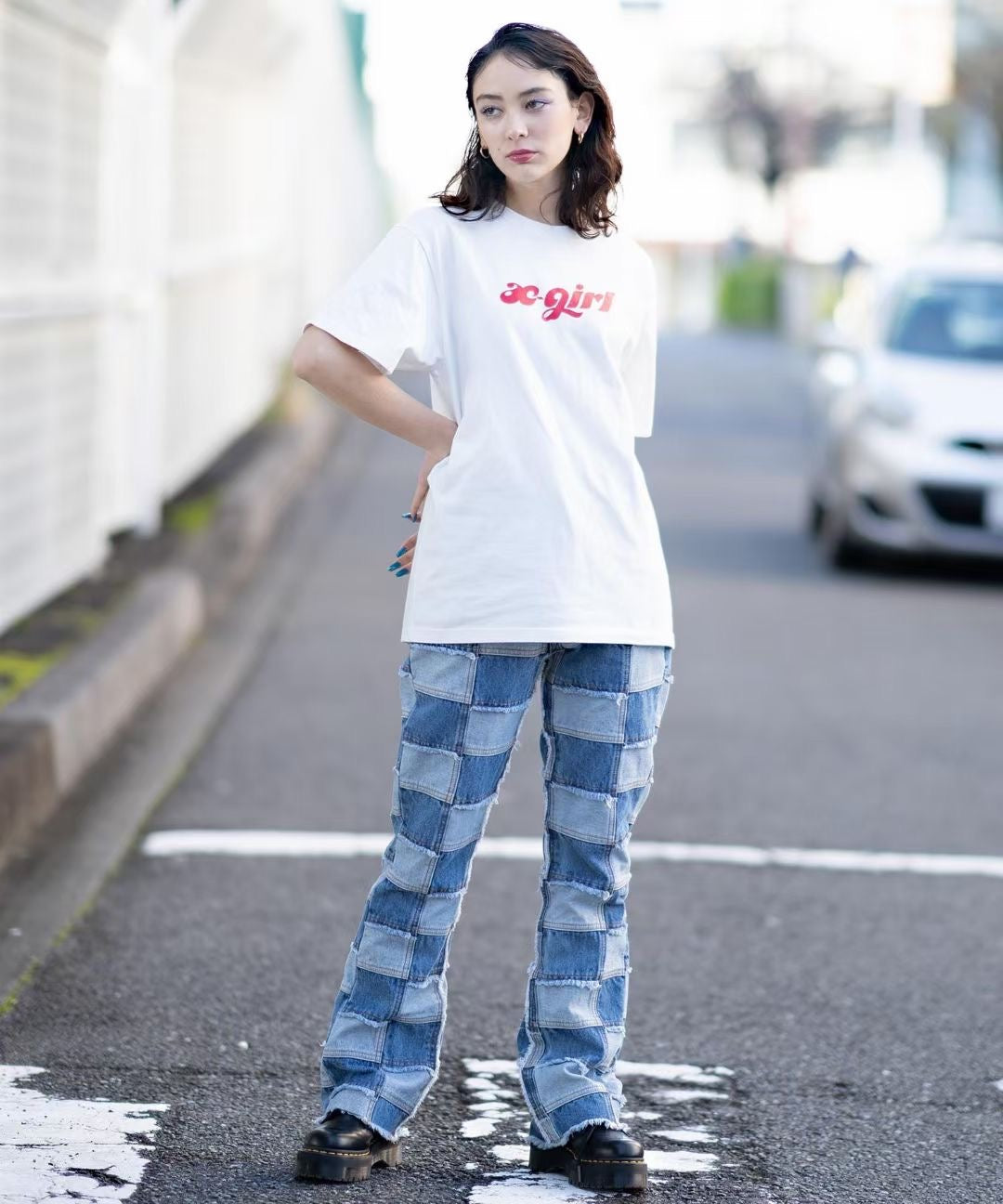 X girl 字母印花tee