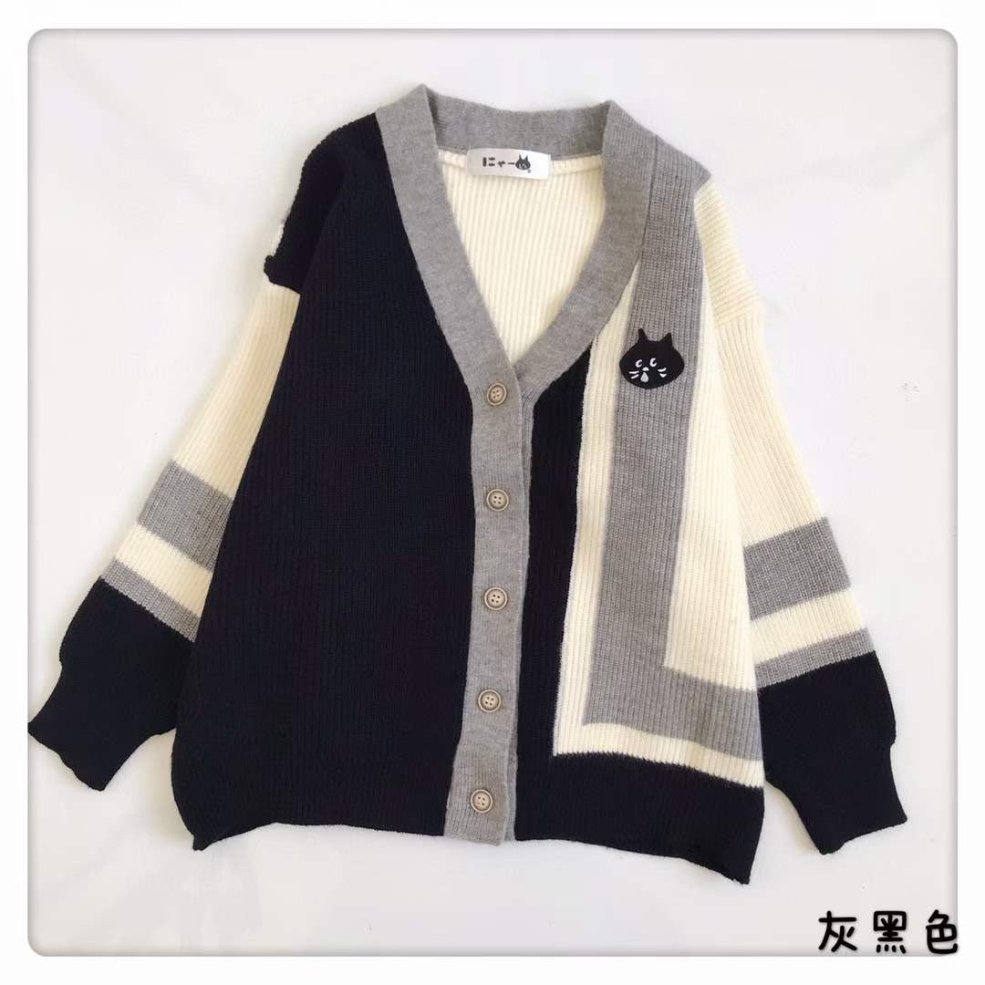Nenet V sharp撞色cardigan