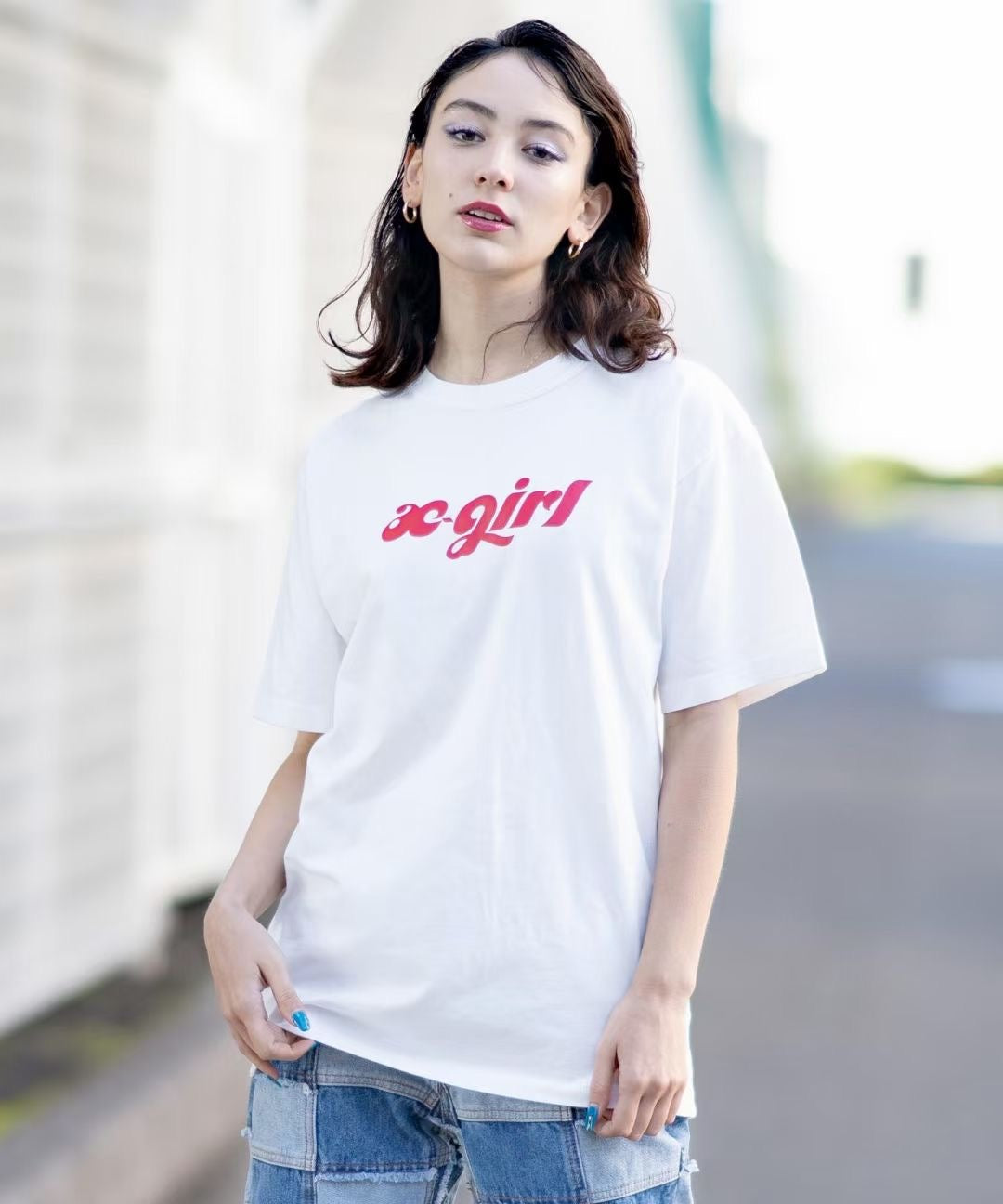 X girl 字母印花tee