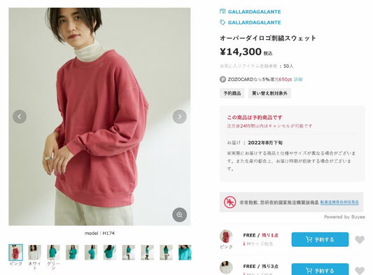 日單Gallardagalante 衛衣