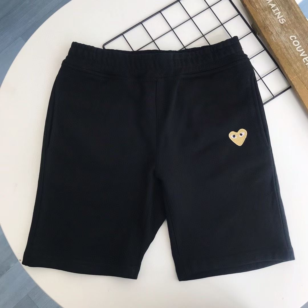 CdG play 金色心心短褲