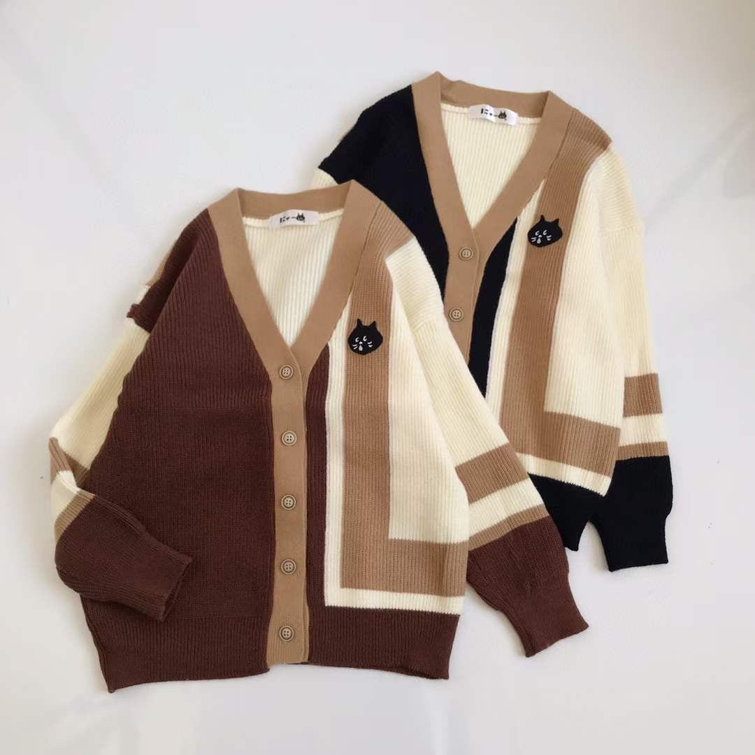 Nenet V sharp撞色cardigan