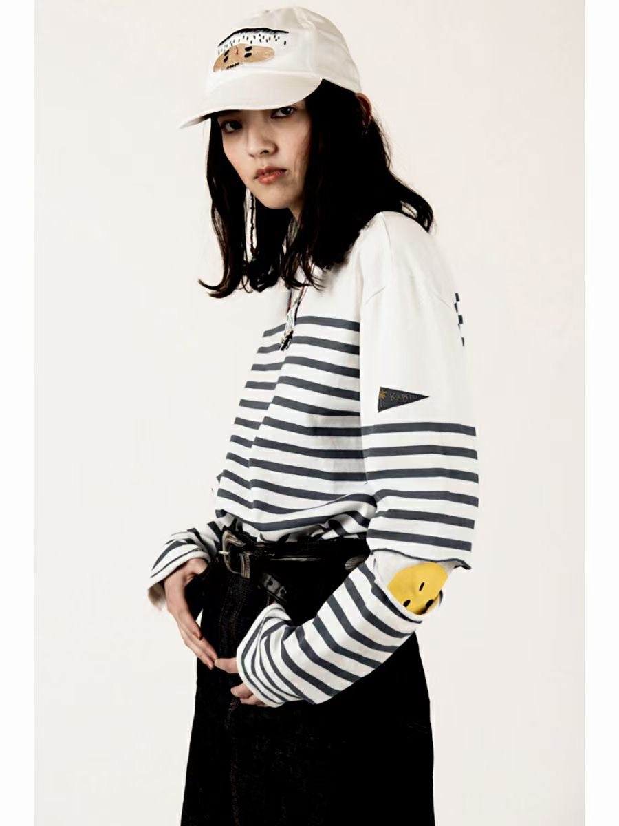 Kapital 長袖間條tee