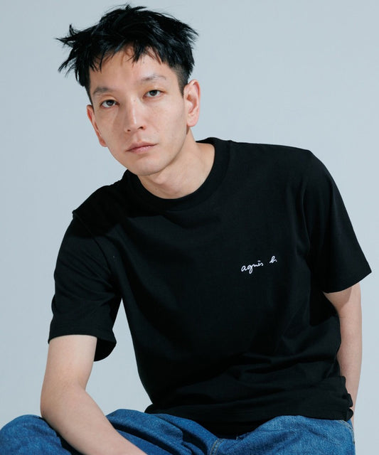 Agnes b 細logo 刺繡tee