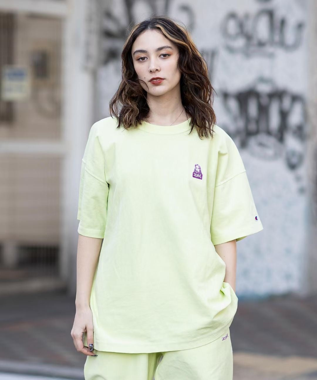 X girl x champion tee