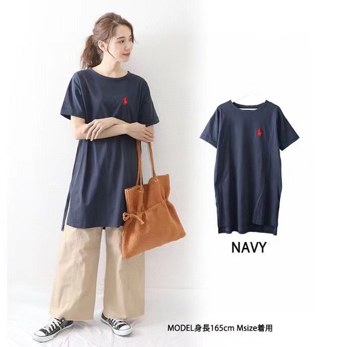 Polo刺繡開叉one piece
