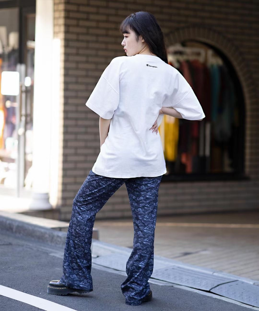 X girl x champion tee
