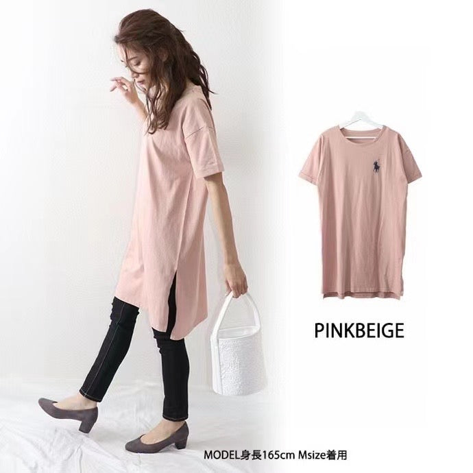 Polo刺繡開叉one piece