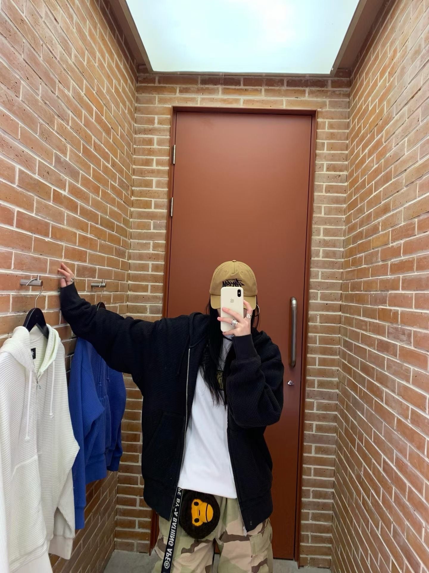 Stussy double layer waffle zip hoodies